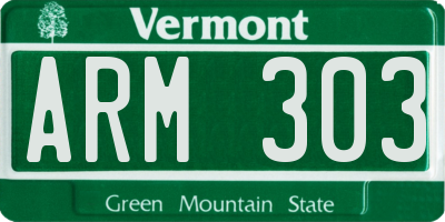 VT license plate ARM303