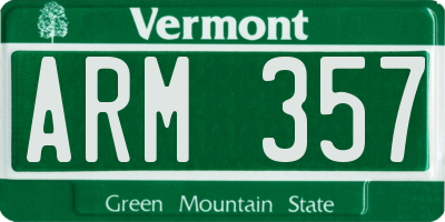 VT license plate ARM357