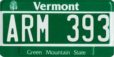 VT license plate ARM393