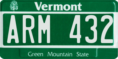 VT license plate ARM432
