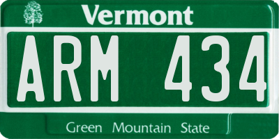 VT license plate ARM434
