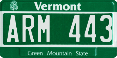 VT license plate ARM443