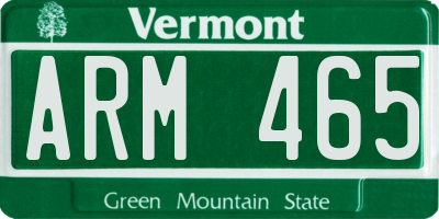 VT license plate ARM465