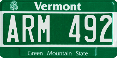 VT license plate ARM492