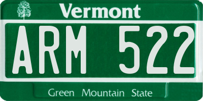 VT license plate ARM522