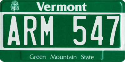 VT license plate ARM547