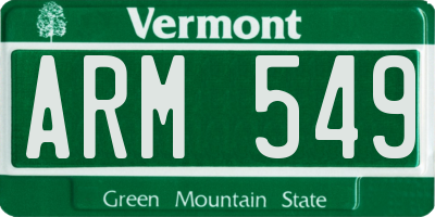VT license plate ARM549