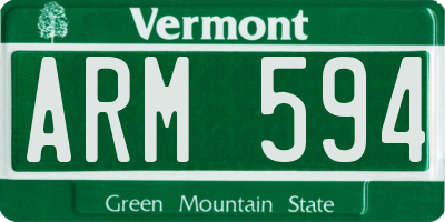 VT license plate ARM594
