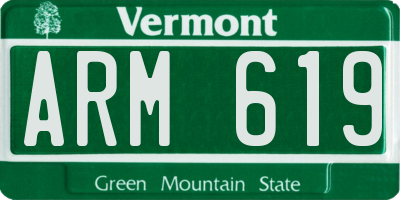 VT license plate ARM619