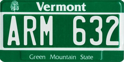 VT license plate ARM632