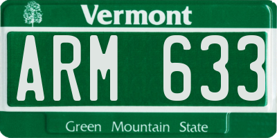 VT license plate ARM633