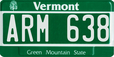 VT license plate ARM638