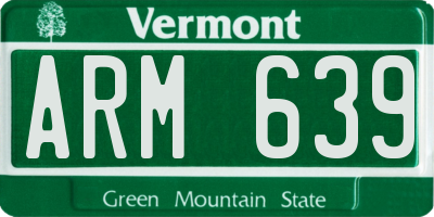 VT license plate ARM639