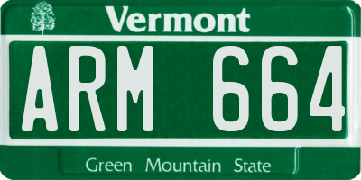 VT license plate ARM664