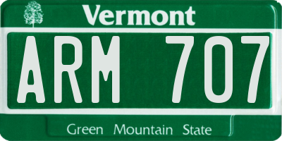 VT license plate ARM707