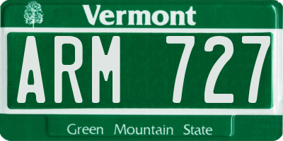 VT license plate ARM727