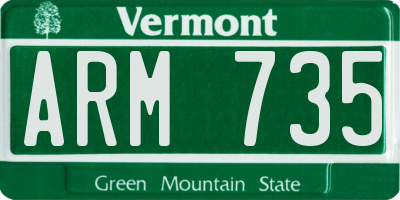 VT license plate ARM735