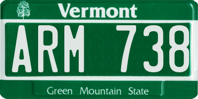 VT license plate ARM738