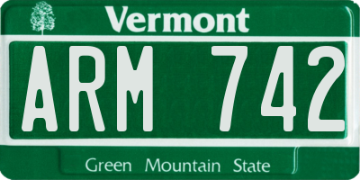 VT license plate ARM742