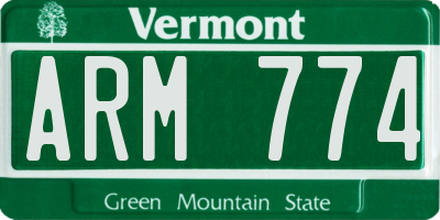 VT license plate ARM774