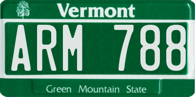 VT license plate ARM788