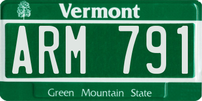 VT license plate ARM791