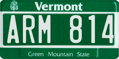 VT license plate ARM814