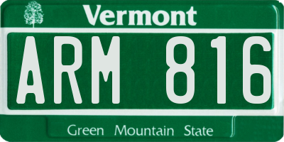 VT license plate ARM816
