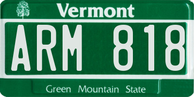 VT license plate ARM818