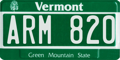 VT license plate ARM820