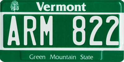 VT license plate ARM822