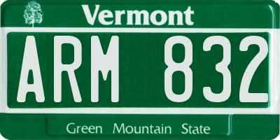 VT license plate ARM832