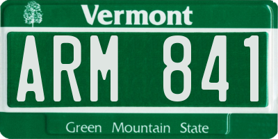 VT license plate ARM841