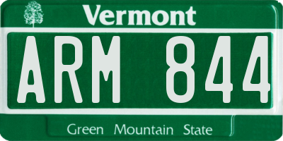 VT license plate ARM844