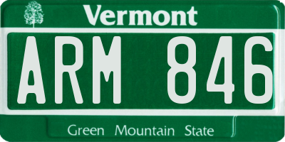 VT license plate ARM846