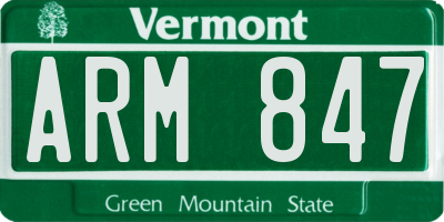 VT license plate ARM847