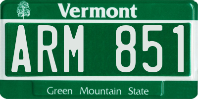VT license plate ARM851