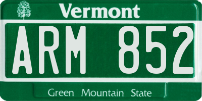 VT license plate ARM852