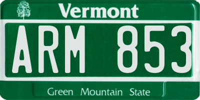 VT license plate ARM853