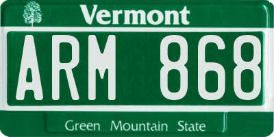 VT license plate ARM868