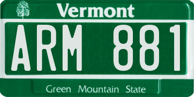VT license plate ARM881
