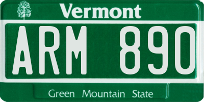 VT license plate ARM890