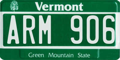 VT license plate ARM906