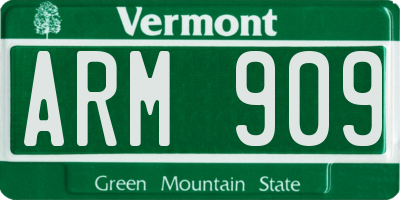 VT license plate ARM909