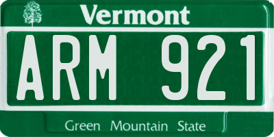 VT license plate ARM921