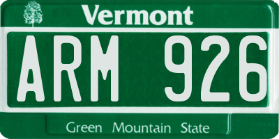 VT license plate ARM926
