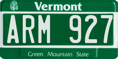 VT license plate ARM927