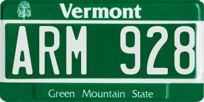 VT license plate ARM928