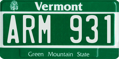 VT license plate ARM931