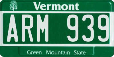 VT license plate ARM939